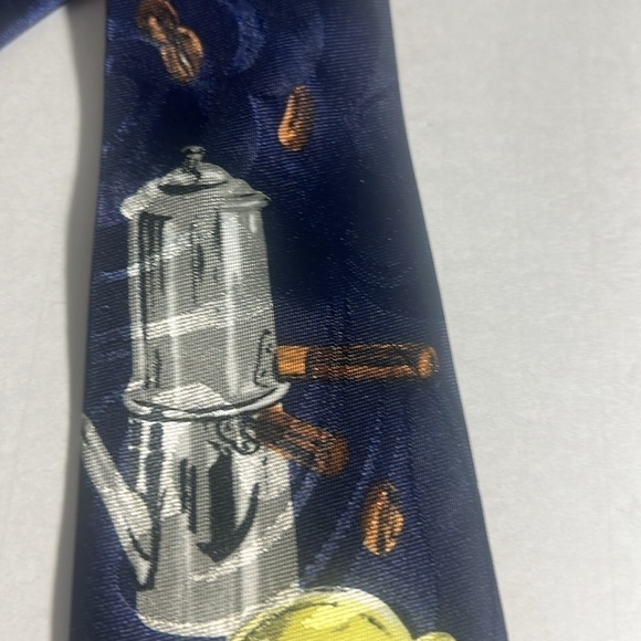 👔A. Rogers blue tie coffee lovers design - Picture 4 of 11